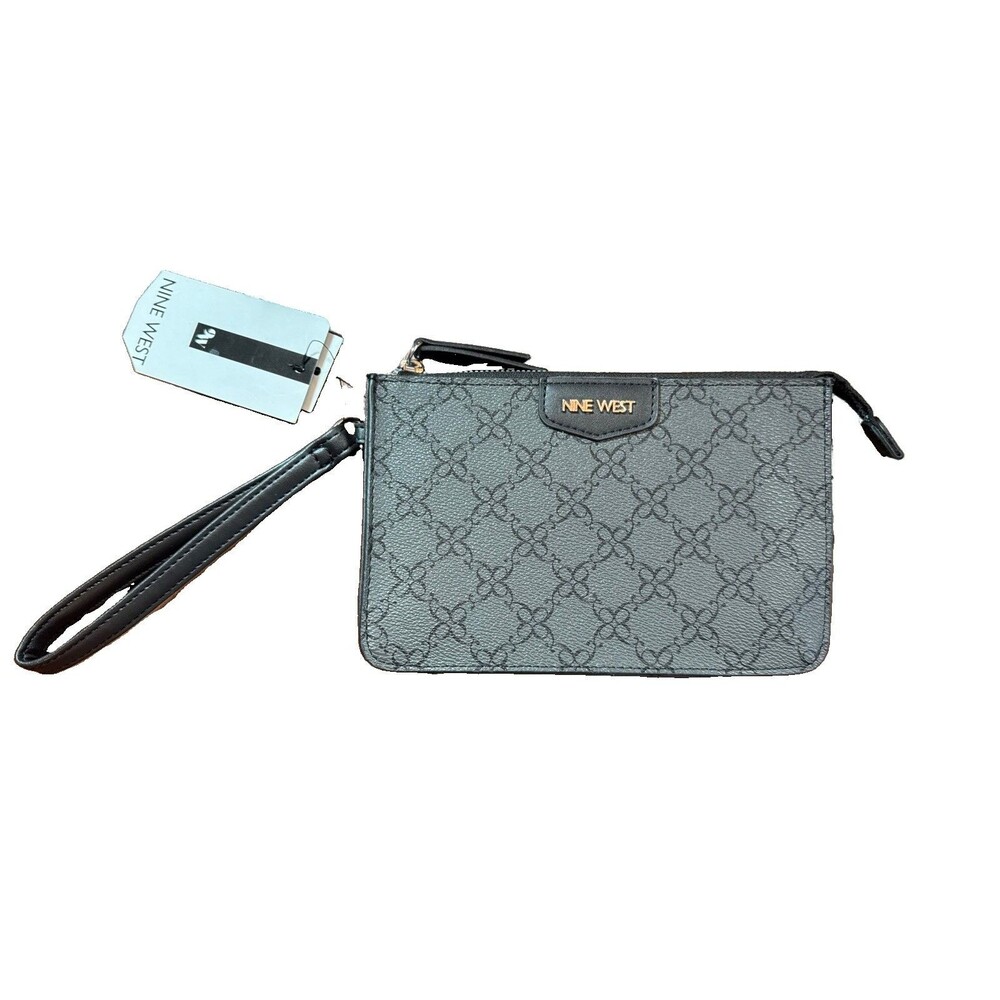 Nine West large wristlet - New with Tags Gray Black